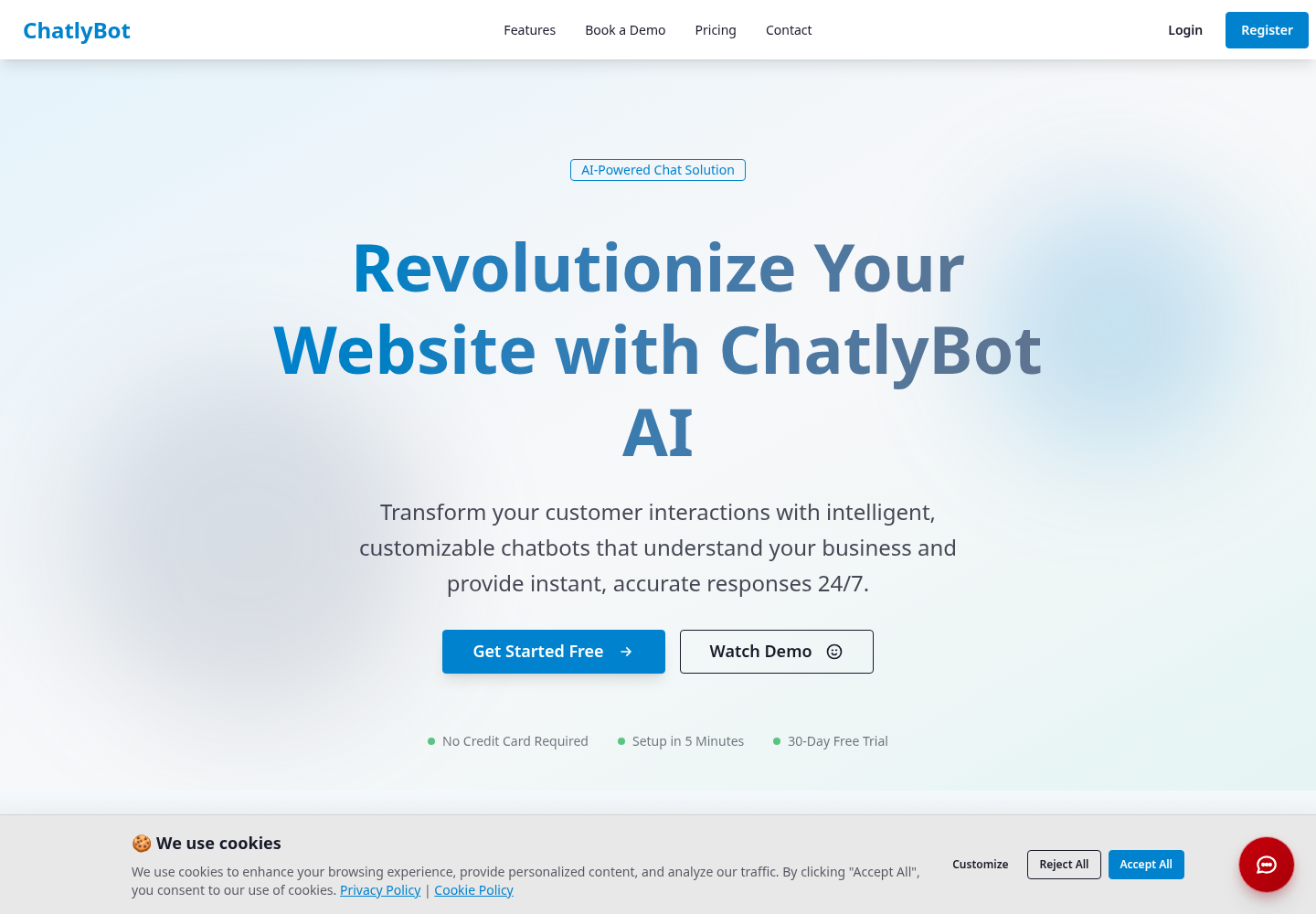 Strona produktu AI ChatlyBot